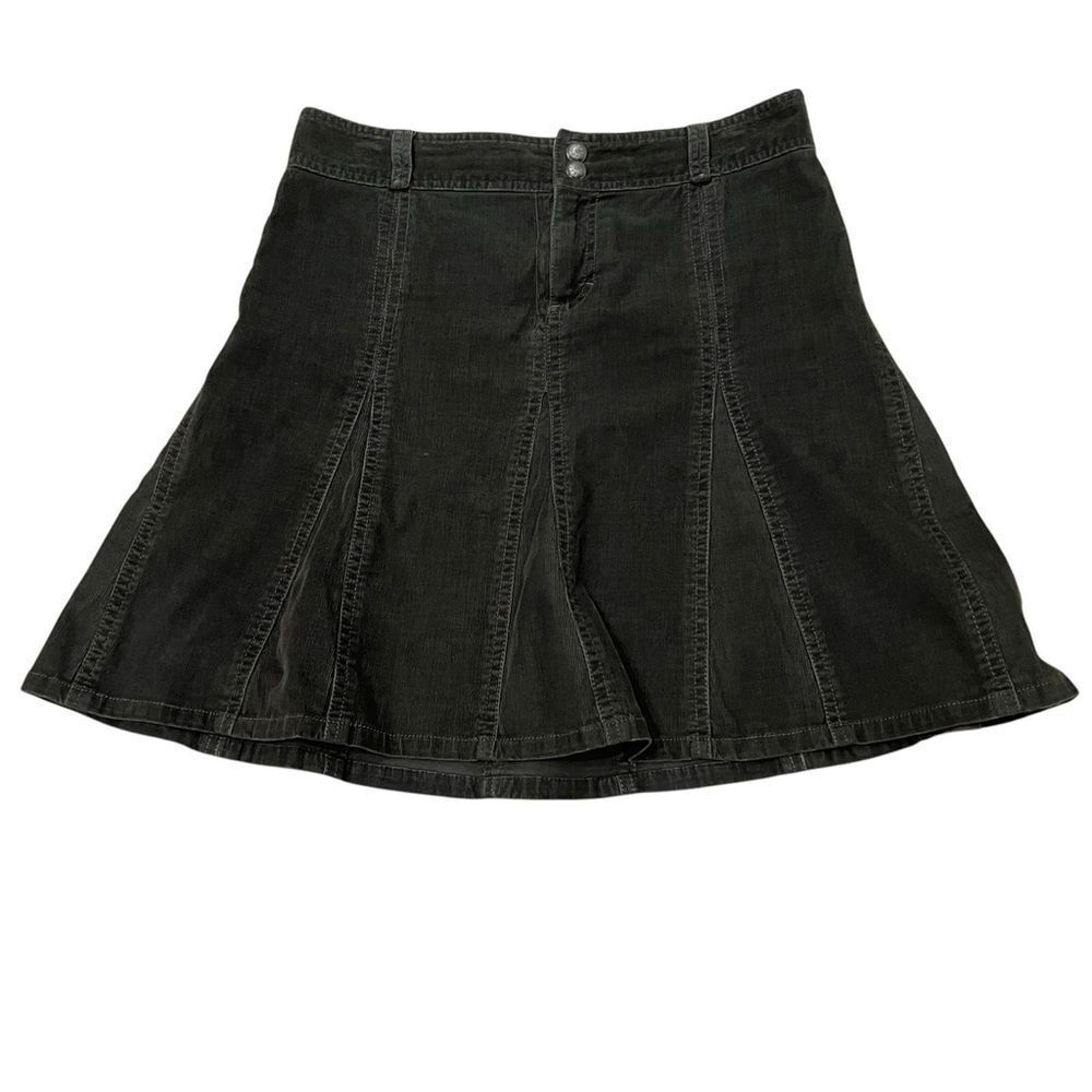 Athleta Whenever Skirt Womens Size 6 Green Corduroy Short Flared Skater Skirt